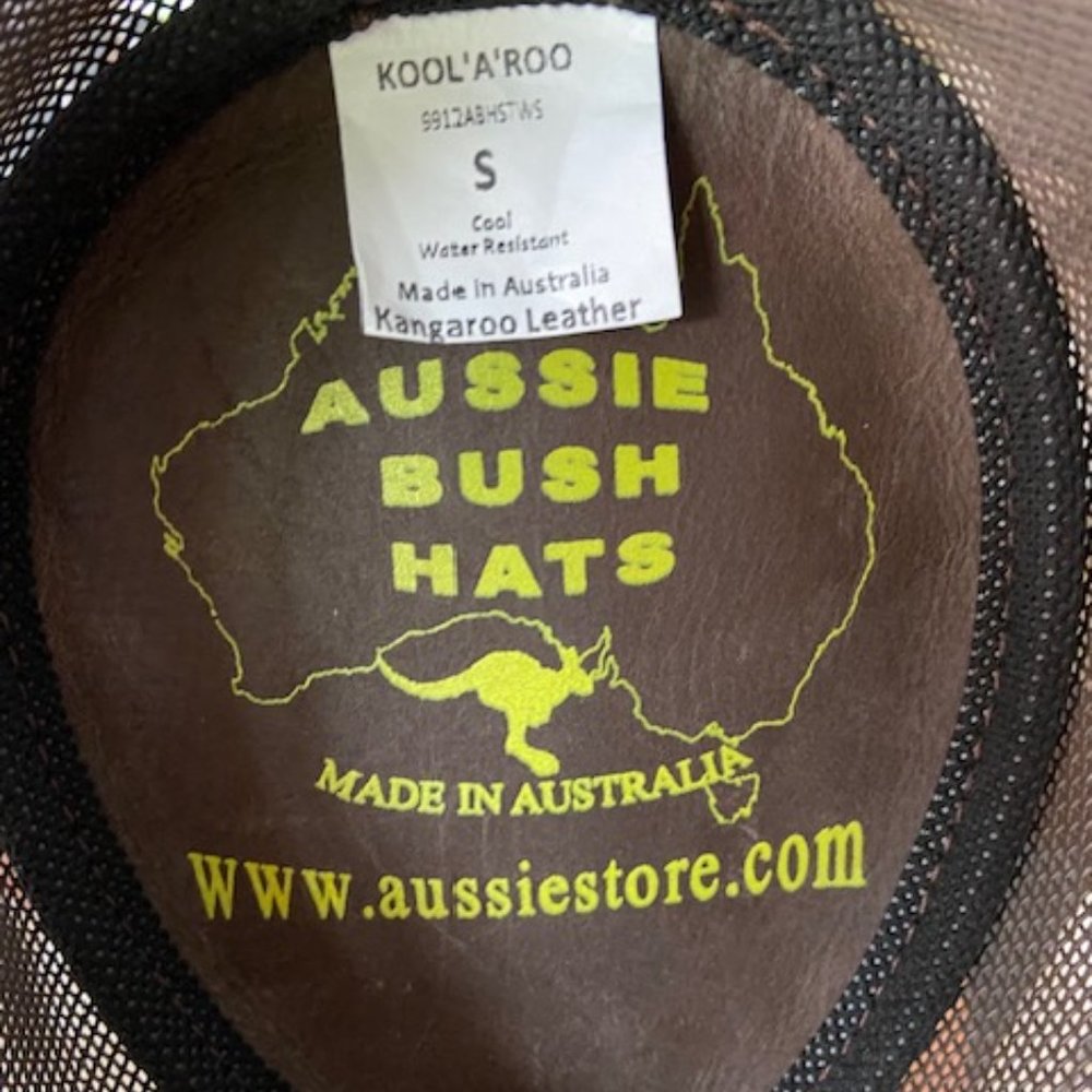 Koolaroo Stonewash Mesh Aussie Kangaroo Leather Bush Hat - Picture 4 of 10
